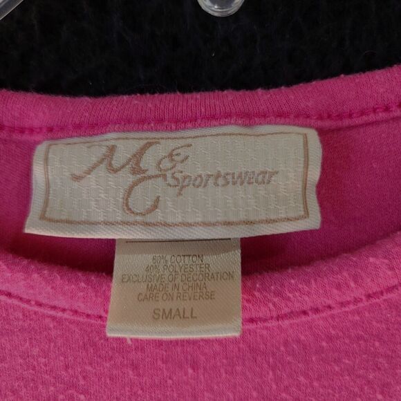 Mc Sportswear Womens T-Shirt Pink Size Small Algodon Blend Long Sleeve Pullover - Picture 6 of 12